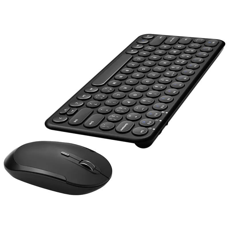 Ultra-thin wireless keyboard and mouse set with quiet keys in black, white or pink colour options