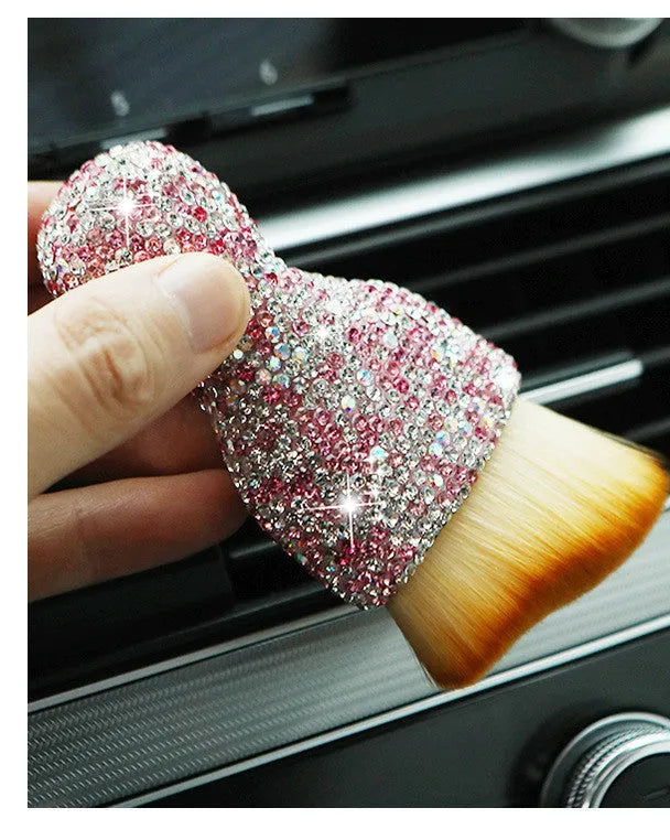 Car interior soft PVC cleaning brush for dashboard and air vent dust removal in three colour options