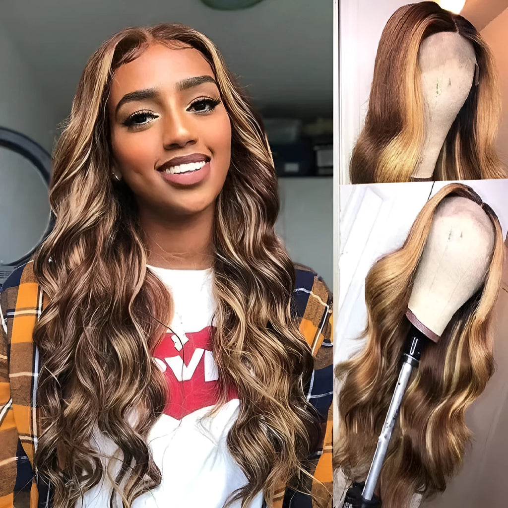 Long curly African black gradient front lace wig with big waves on a sheath base.
