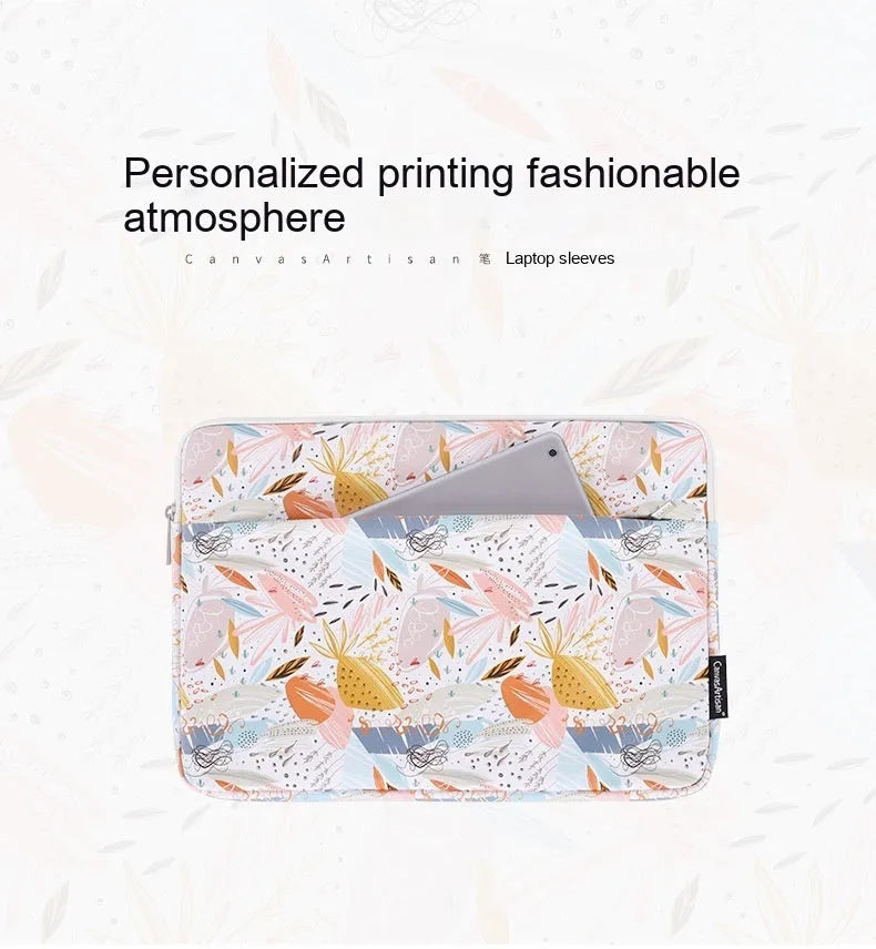 White waterproof PU leather 14-inch laptop bag or sleeve for computer protection.