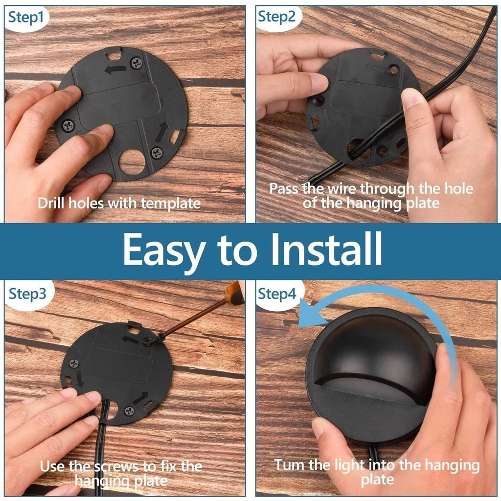 Compact outdoor step light with aluminum and PC body for garden paths