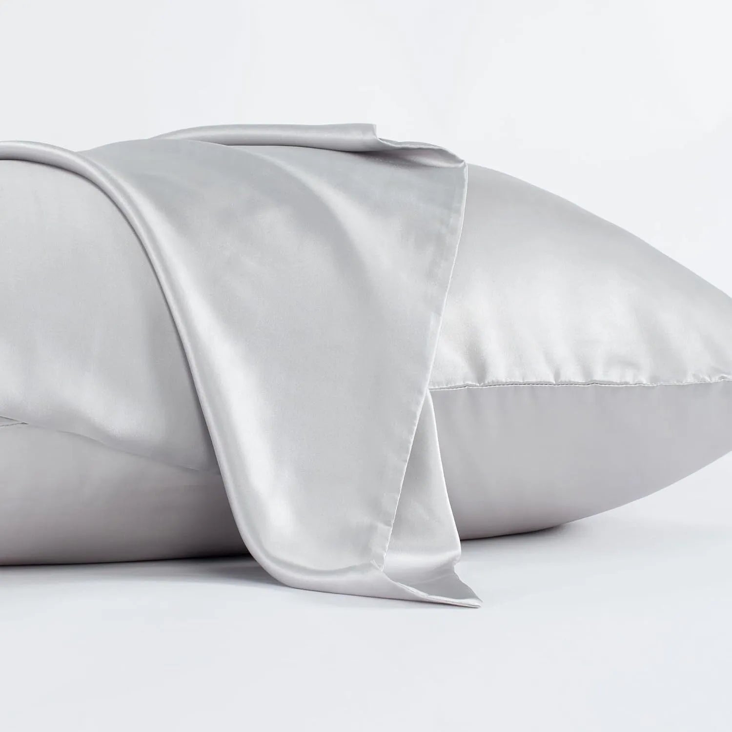 19 momme mulberry silk pillowcase in dark gray with envelope closure and solid colour finish