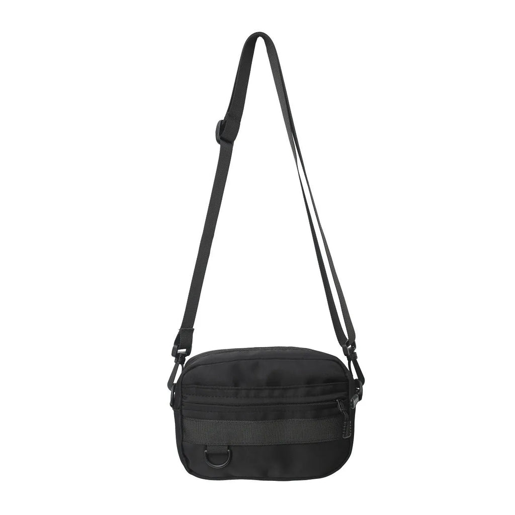Men's solid colour nylon crossbody messenger bag with adjustable strap in street style