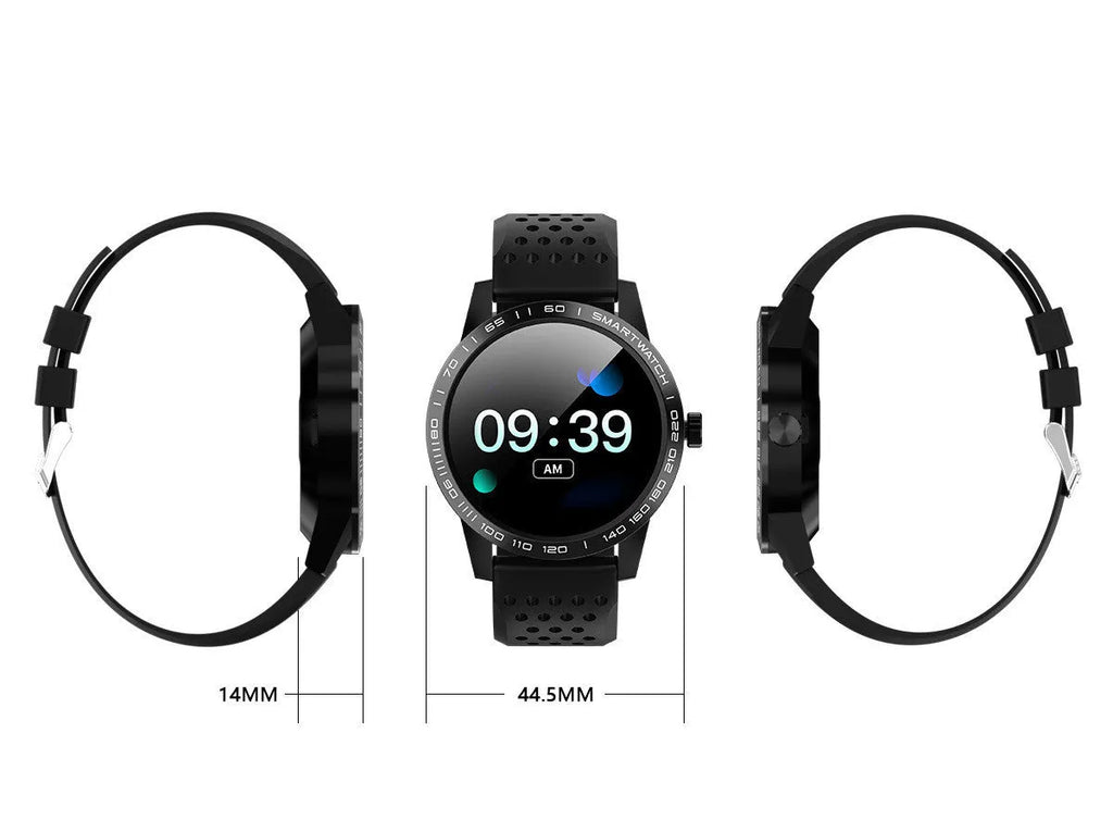 T2 smart bracelet with colour screen showing heart rate monitoring display in black or blue colour