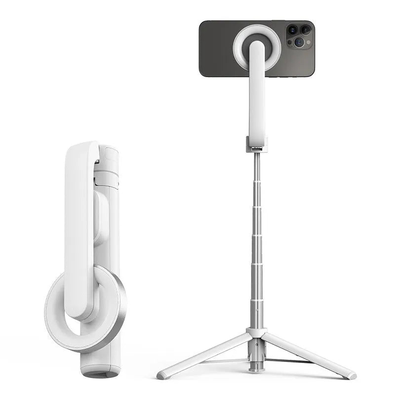 Mobile phone bracket selfie stick with stainless steel arm and Bluetooth remote in black colour