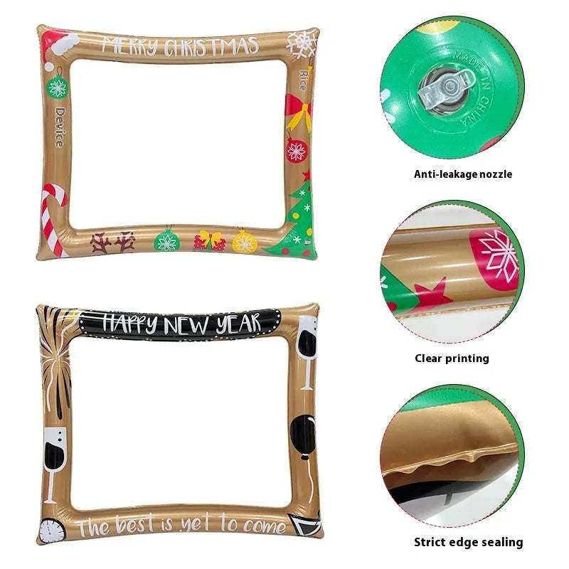 Christmas inflatable PVC photo frame for festive photography and youth entertainment