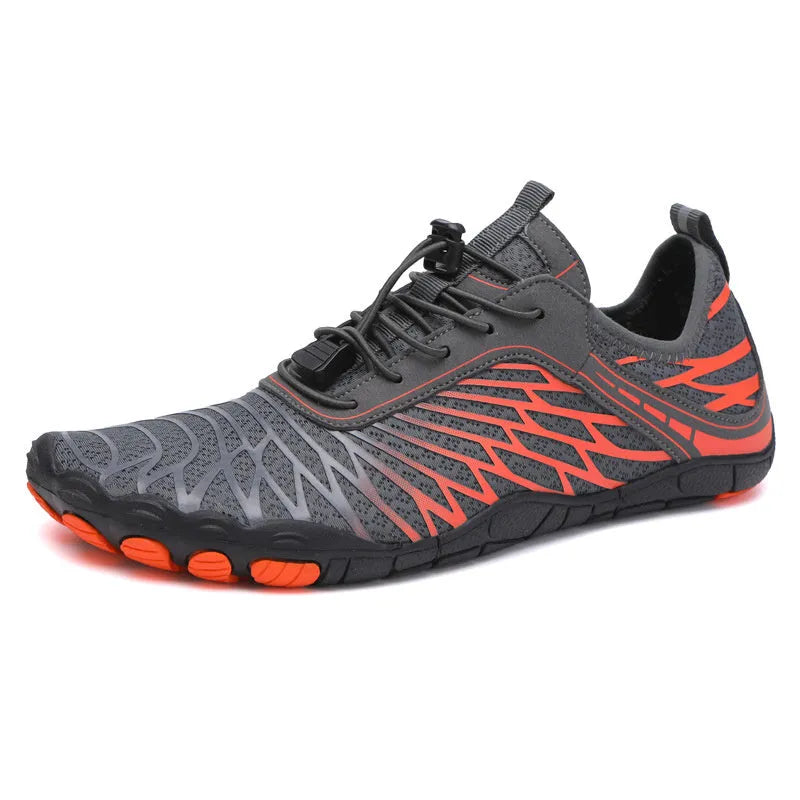Outdoor fashion sports shoes with lace-up front in white, showing rubber sole