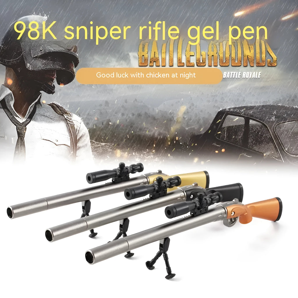 Marvel Eating Chicken 98K Sniper Rifle plastic gel pen with 0.5mm tip and black refill