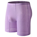 Men's solid colour lace shaping boxer underwear on a neutral background.
