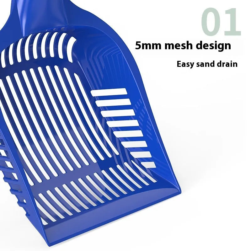 Blue plastic cat litter scoop for cleaning cat toilet trays