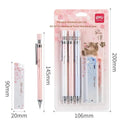 0.5mm automatic pencil set with Sakura cartoon design showing three pens and three HB refill boxes