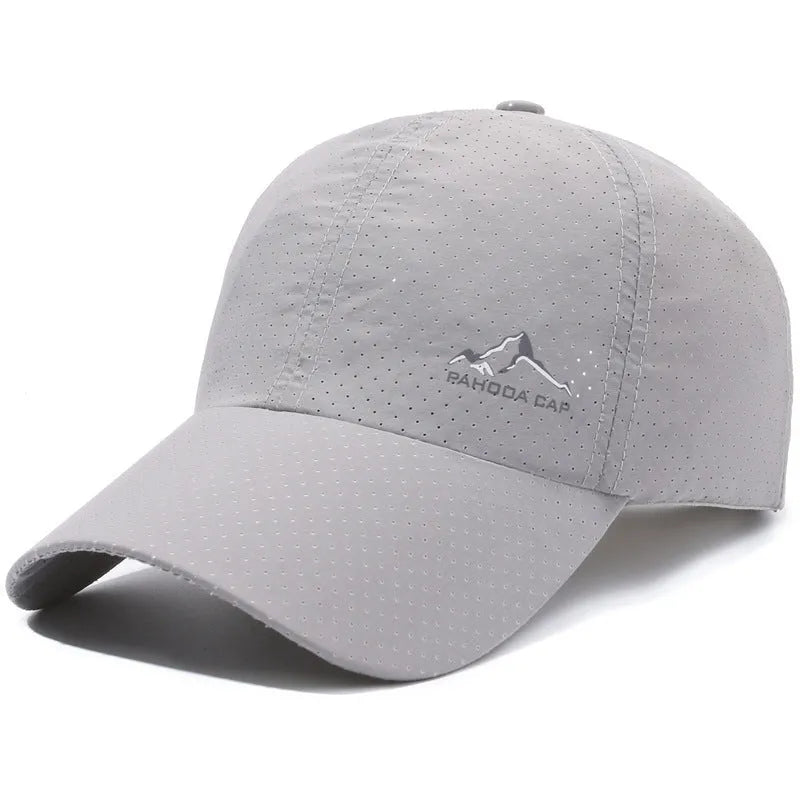 Korean-style adjustable baseball cap in polyester fabric for summer sun protection, shown in a selected colour