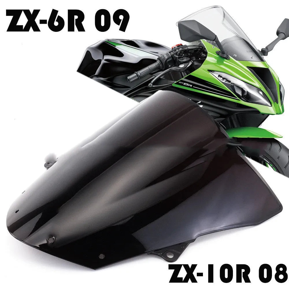 Motorcycle windscreen for Kawasaki ZX-6R 636 and ZX-10R in blue and brown tint options