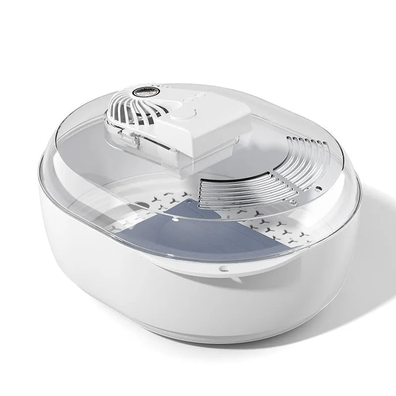 Aluminium household defrosting plate for food on a kitchen countertop.
