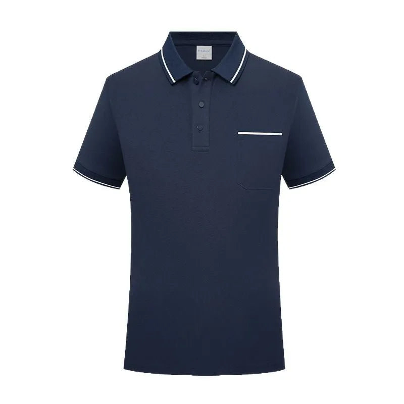 Lapel short sleeve polo shirt in spandex fabric, pullover style, available in apricot colour for summer