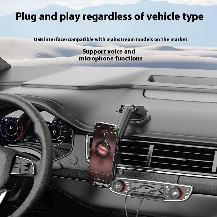 USB car Bluetooth audio receiver with zinc alloy USB connector and 3.5mm audio jack connected by PU-sheathed cable