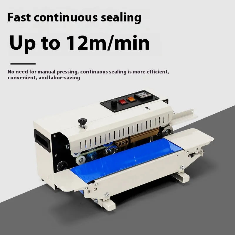 Handheld mini steel sealing machine for printing dates on plastic packaging films.