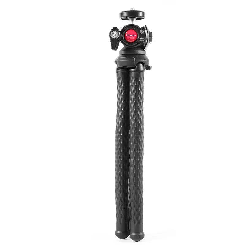 Black FT-01 octopus phone tripod with aluminium legs and clip for mobile devices
