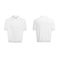 Men's grey slim fit short sleeve polyester shirt with a double collar and lapel design