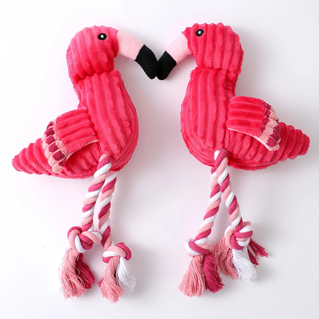 Pink corduroy rabbit-shaped dog toy with crinkle sound, measuring 28cm.