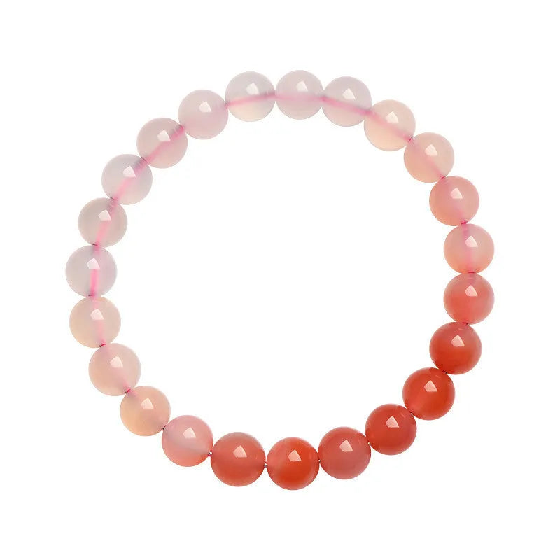 Natural Yanyuan agate bracelet with gradient salt source coloured beads in a single circle.