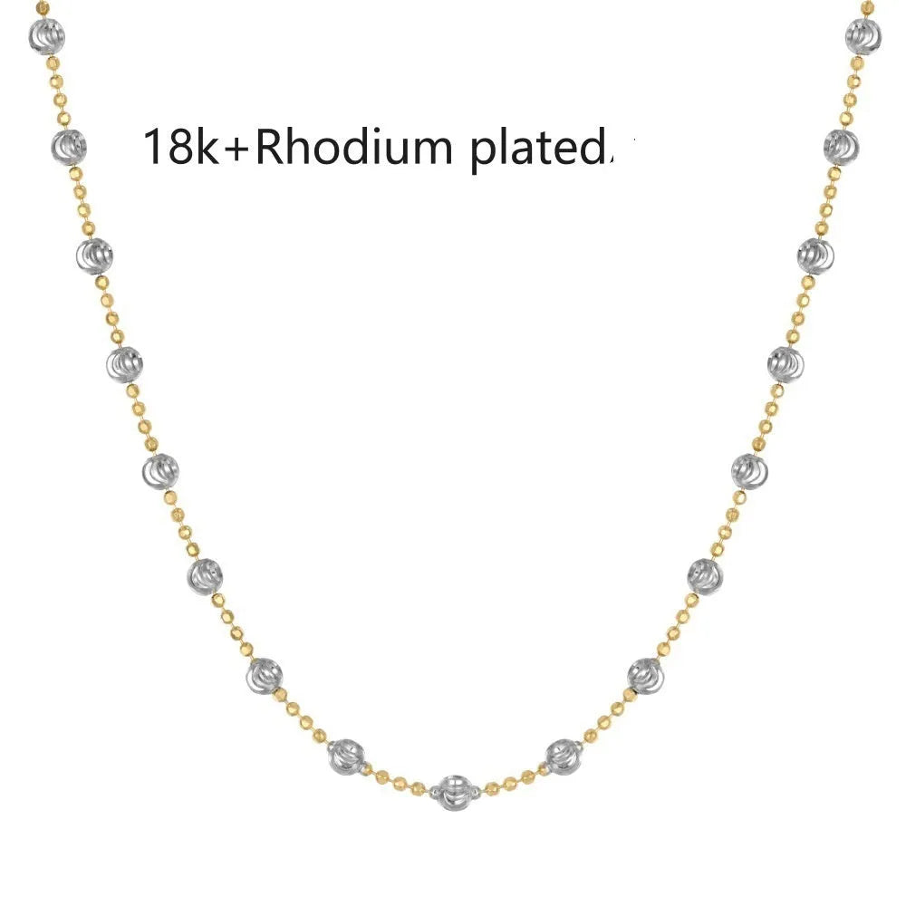 925 silver moon tooth beads clavicle chain necklace for women electroplated gold white gold finish