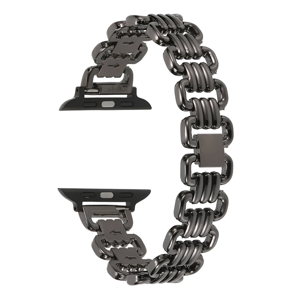 Alloy metal watch bracelet in silver, gold, black, rose gold, and starlight for Apple Watch 38mm to 49mm