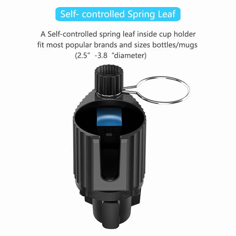 Green car drink rack and mobile phone holder with kettle showing ABS/PC construction