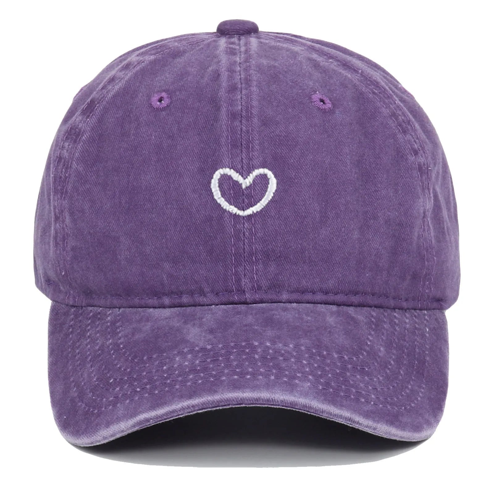 Cotton baseball cap with embroidered small love motif in adjustable size