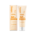Clear zinc oxide sunscreen tube with chamomile and aloe extracts