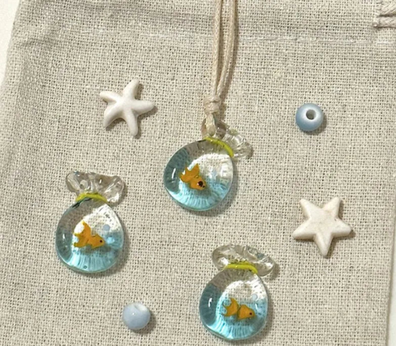 Women's pendant necklace with colourful glaze joker skirt pendant on cotton linen clavicle chain