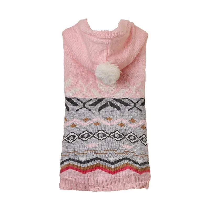 Classic diamond pattern acrylic pet sweater for dogs and cats in blue, green or pink