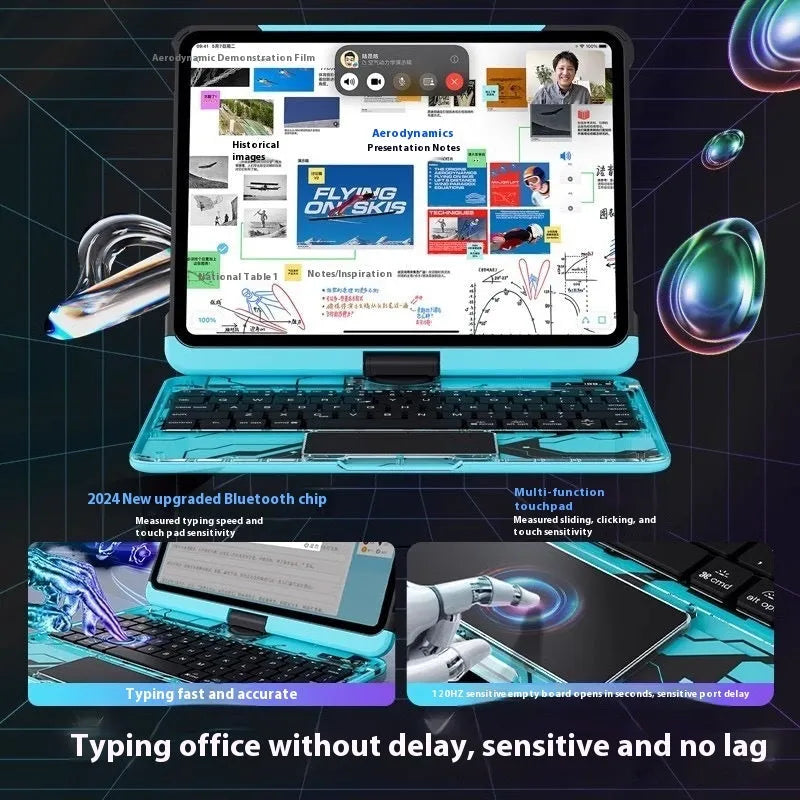 Blue protective PC case for an iPad Pro 11 inch tablet showing anti-fingerprint surface.