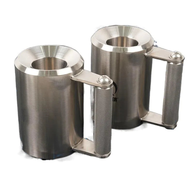 Silver stainless steel dumbbell cup weight measuring 8kg for gym equipment