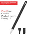 Solid colour TPE silicone pen case compatible with Apple iPad capacitor pen stylus in black.