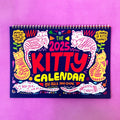 2024 2025 cat calendar wall planner with feline themed monthly pages