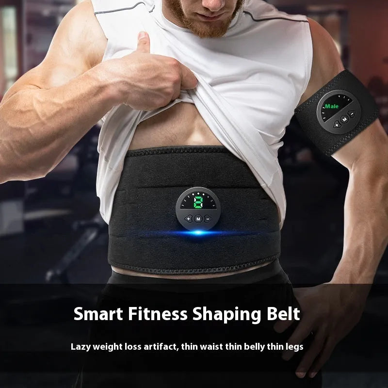 Display screen fitness belt for waist and abdomen fat reduction with 120cm adjustable length