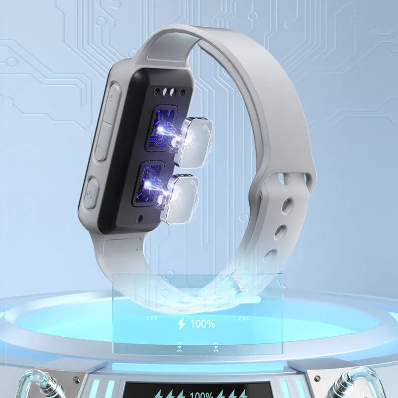 Smart bracelet with silicone strap and LCD screen in black colour option