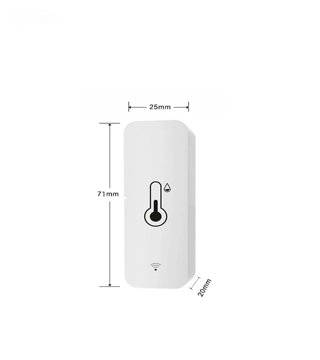 White WiFi Zigbee temperature and humidity sensor with Tuya smart home connectivity