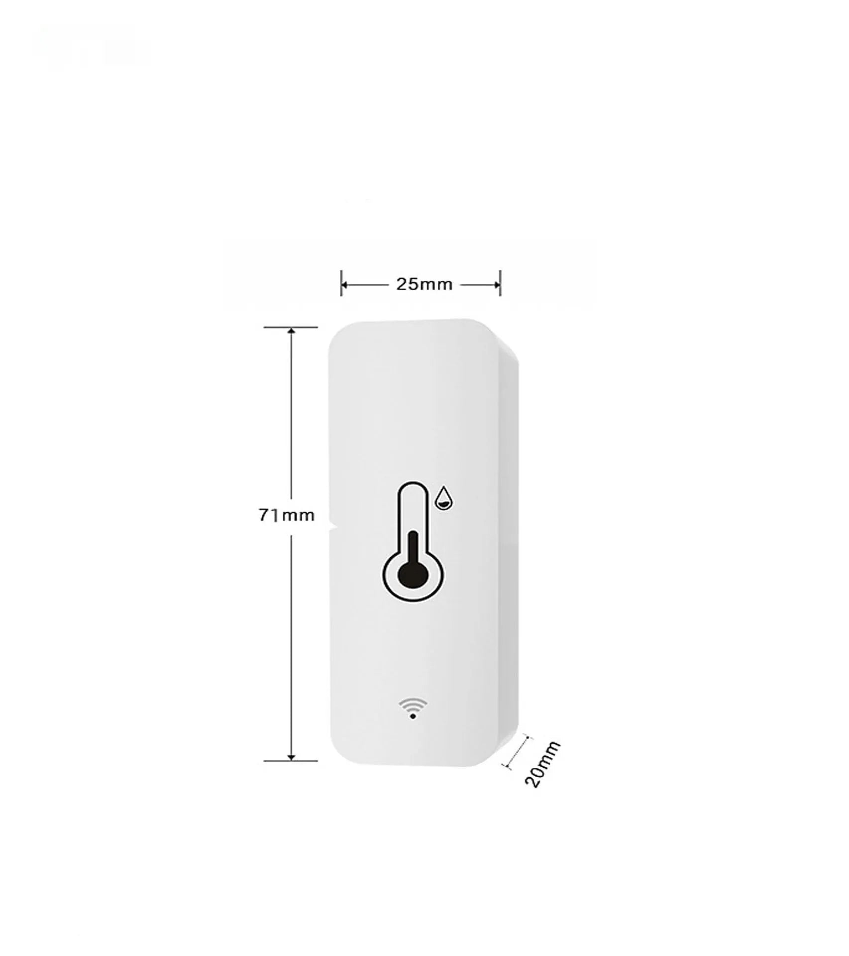White WiFi Zigbee temperature and humidity sensor with Tuya smart home connectivity