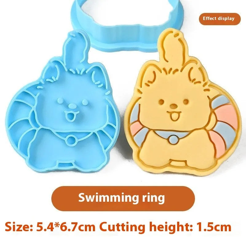 Plastic 3D cartoon puppy head biscuit mold for shaping dog themed cookies and soft candy