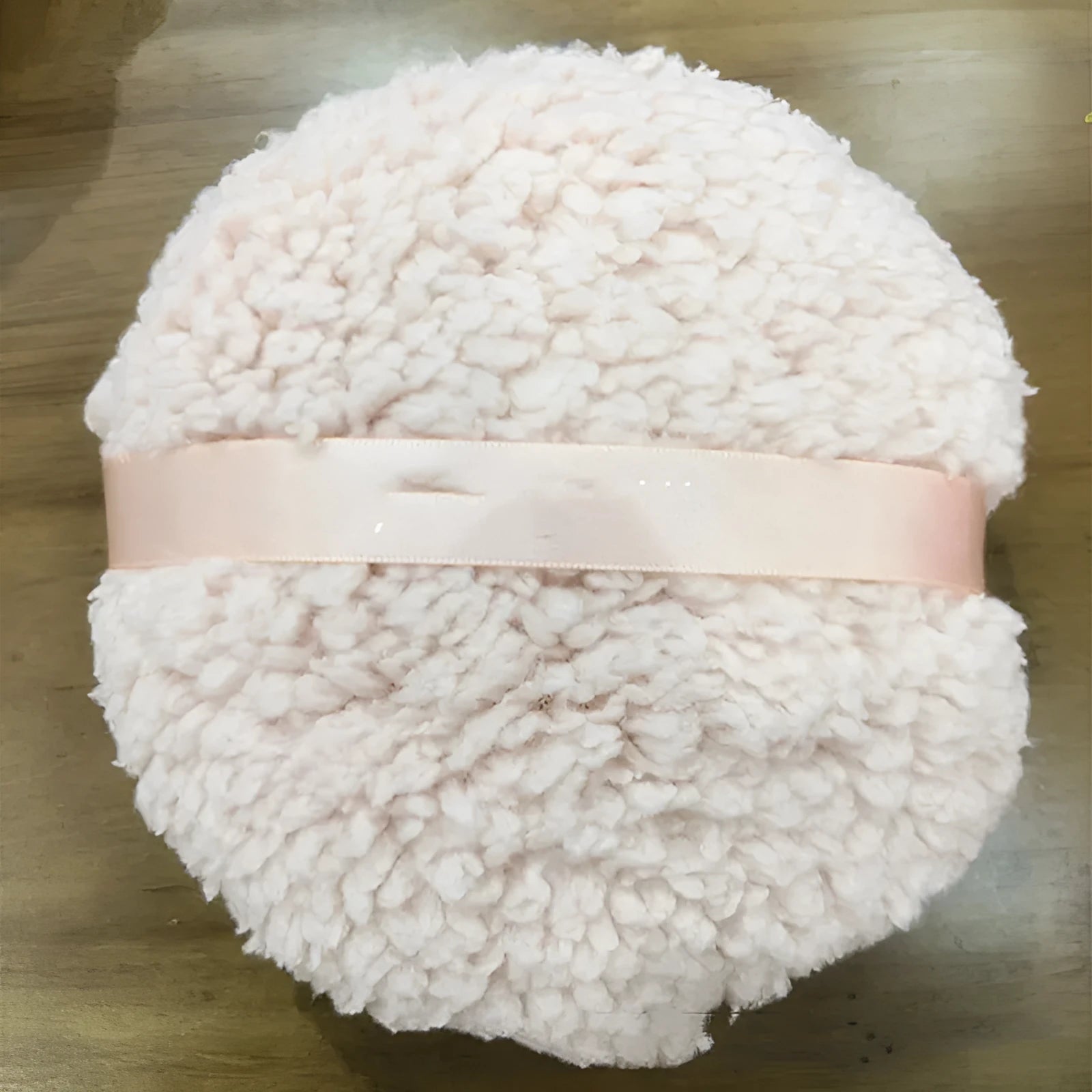 Oversized 150x75mm plush powder puff for makeup application in pink, white or skin colour