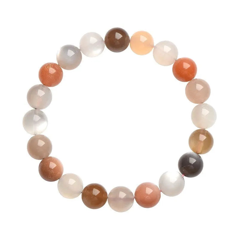 Moonstone colourful moon light bracelet with 8mm single circle diameter
