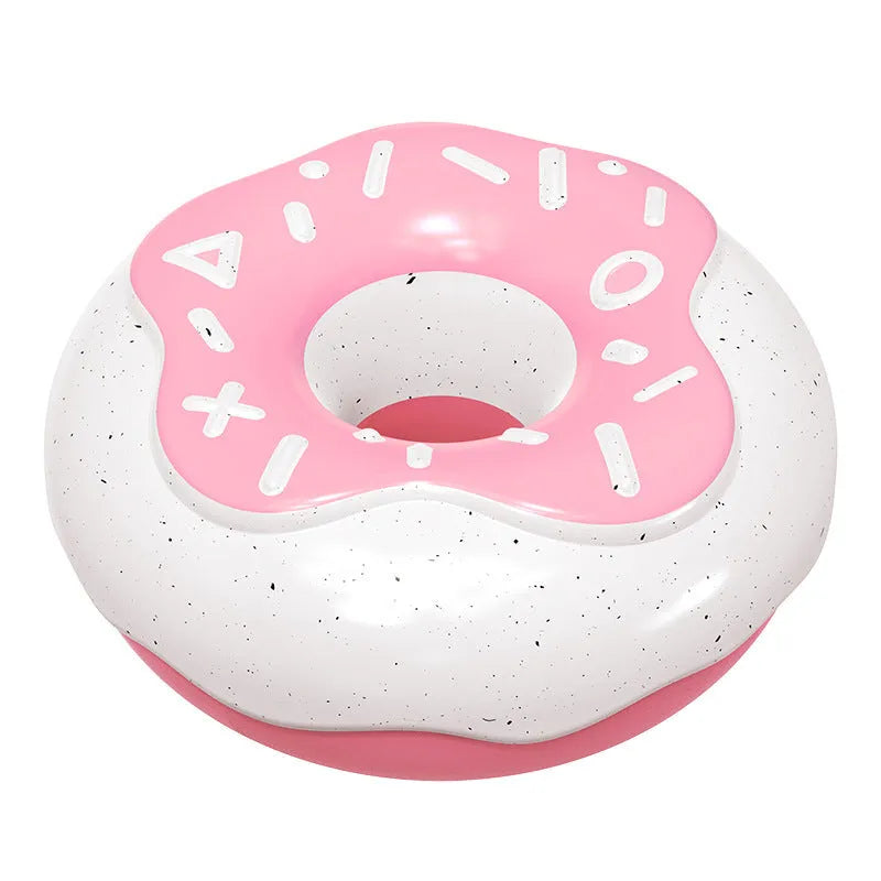 TPR molar cleaning donut dog toy in pink, chocolate, or yellow colours with squeaker
