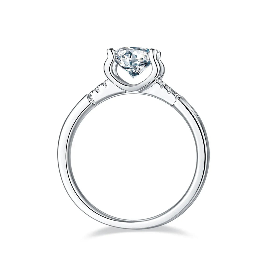1-carat moissanite wedding ring set S925 silver platinum plated with diamond pen inspection