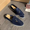 Unisex high-top slip-on loafers with round toe and visible sewing detail, shown in multiple colour options.