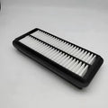 Black rectangular car air filter measuring 256mm by 113mm by 40mm for modern vehicles