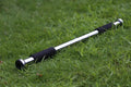 Adjustable steel pull-up bar mounted in doorway showing 62-100cm width range