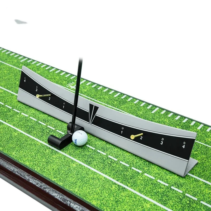 Golf putter trajectory balance simulator with adjustable push rod balancer for stroke practice