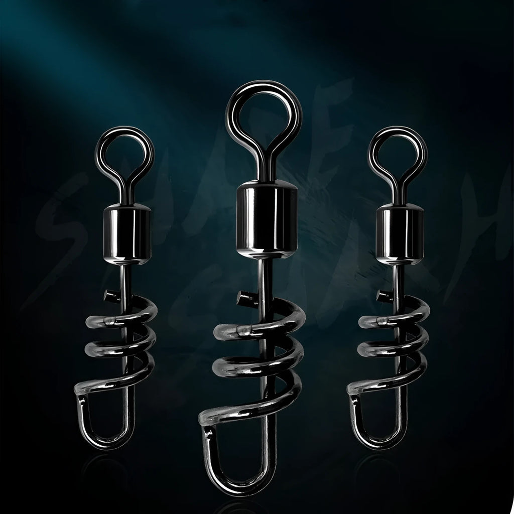 Stainless steel fishing swivel connector with 8-shaped ring and brass split ring